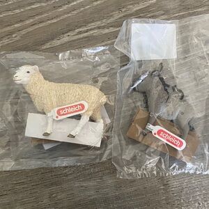 Schleich Donkey and Sheep Figurine -NWT